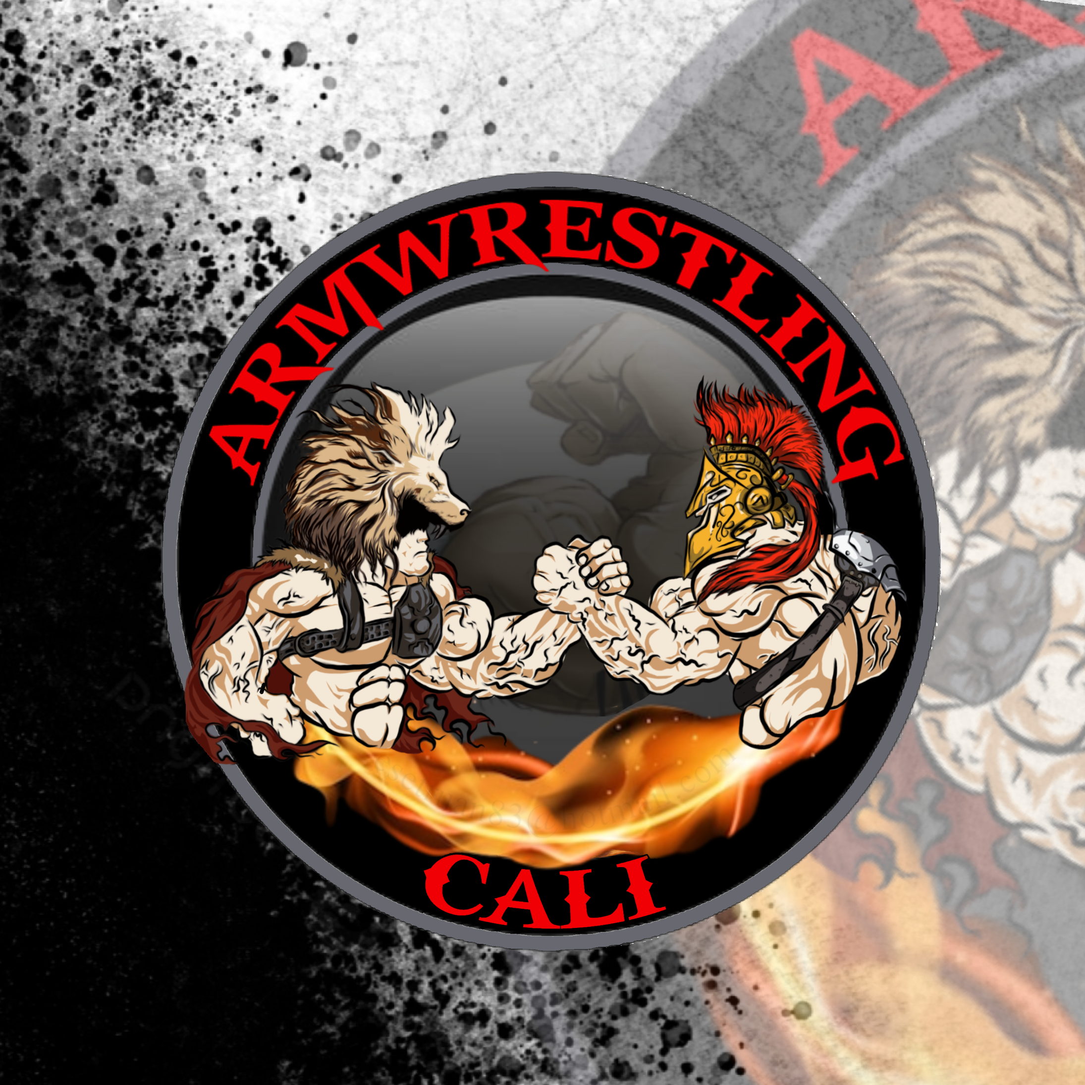 Logo oficial Armwrestling Cali con fondo